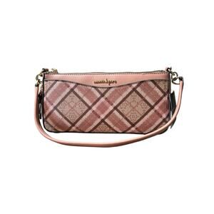 Nanette Lepore NWT Juliat Logo Baguette Bag In Pink Plaid Leather Barbiecore